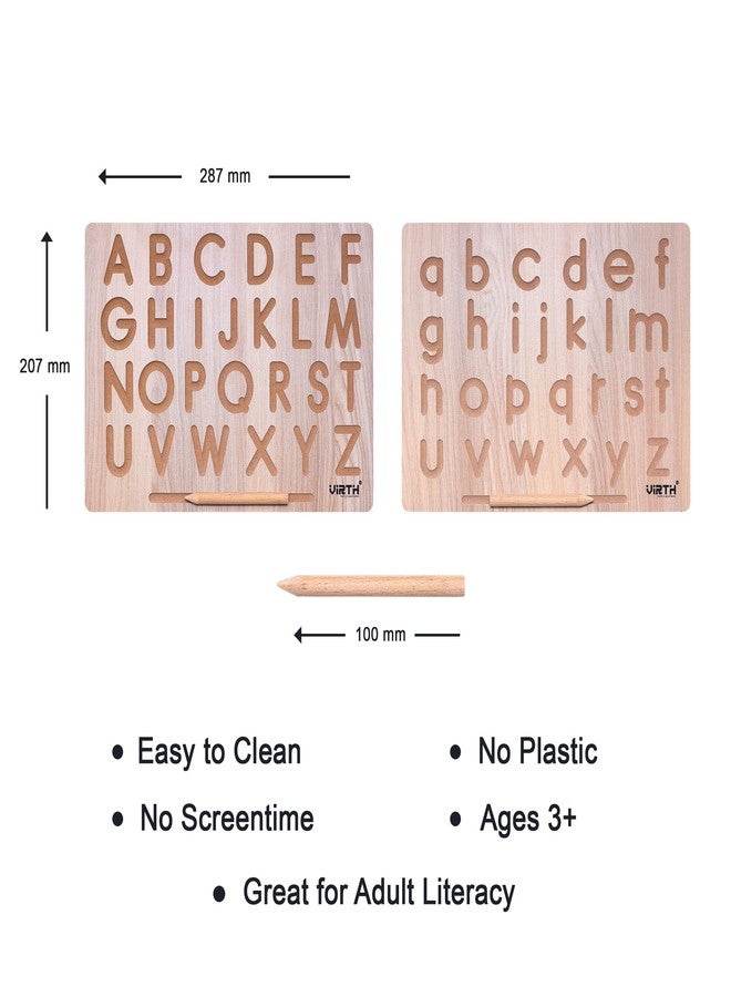 Virth Writing Practice Wooden Educational Slate Learning Board for Baby (2 to 6 Years) (Combo of 2 - Alphabet & Number Board) - Image 4