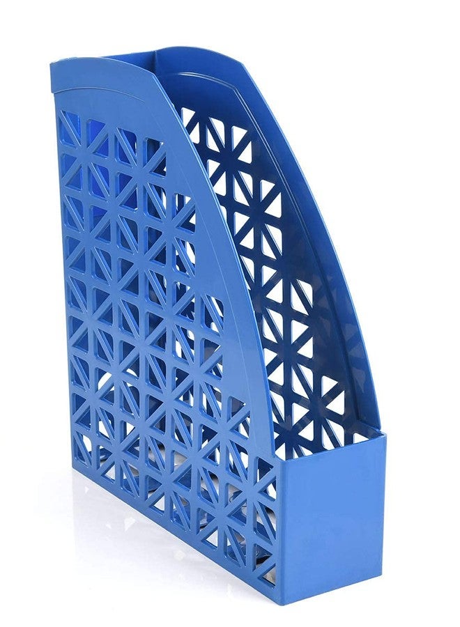 Mintra Office منظم مكتب بلاستيكي من مينترا، عبوة من قطعتين لحفظ المجلات (أزرق) - Image 3