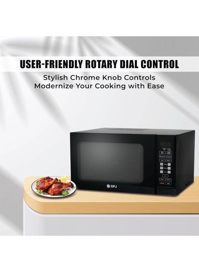 اس بي جي فرن ميكروويف رقمي SPJ سعة 34 لترًا مع شواية - ميكروويف بقوة 1000 واط + شواية بقوة 1300 واط | 6 مستويات طاقة | مؤقت 99 دقيقة | وظيفتا إذابة الجليد وإعادة التسخين | تحكم رقمي باللمس | تصميم متين لسطح العمل | MWBLU-34L006 | أسود | ضمان لمدة عام - Image 5