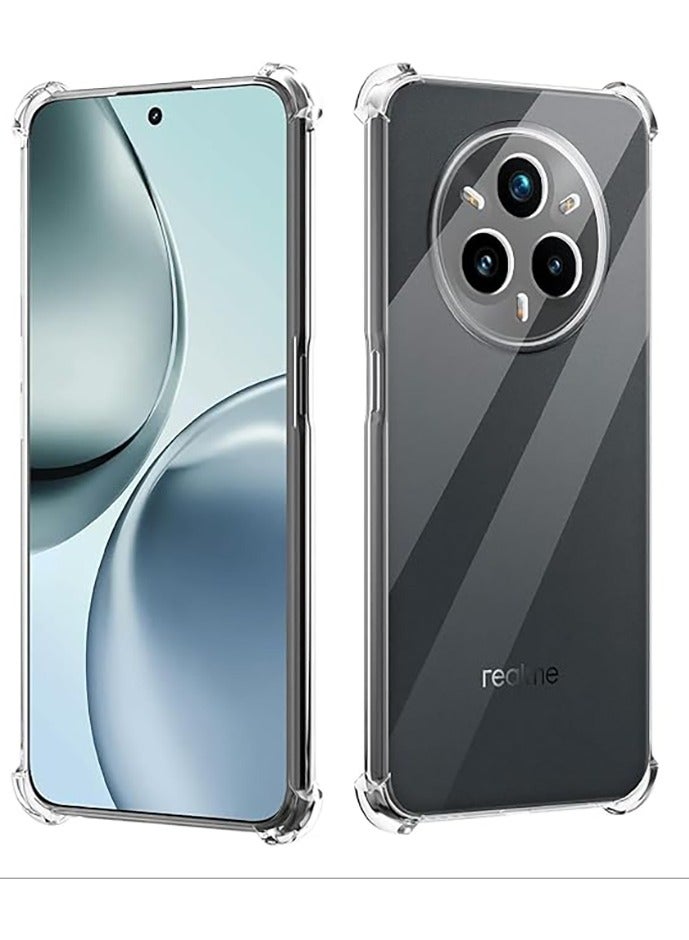 Clear Case Cover Compatible with Realme 14 Pro Plus 5G, Anti-Fingerprints, Anti-Fall Drop Protection, Slim Lightweight Transparent Soft Cover with Soft Silicone Raised Edge for Realme 14 Pro+ 5G (Clear) - Image 1