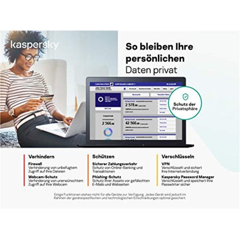 Kaspersky Total Security 2021 Standard جهاز واحد، رمز تنشيط Windows/Mac/Android لمدة عام واحد في عبوة قياسية - Image 4