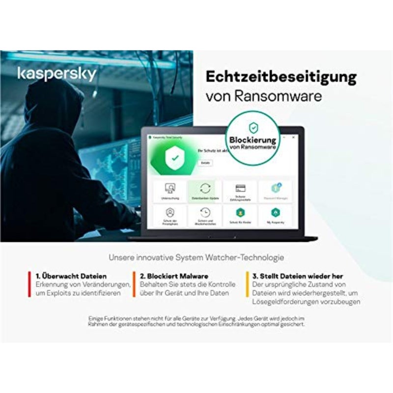 Kaspersky Total Security 2021 Standard جهاز واحد، رمز تنشيط Windows/Mac/Android لمدة عام واحد في عبوة قياسية - Image 3
