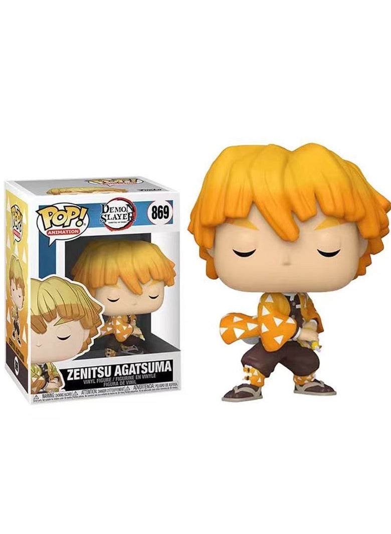 general Pop Mart Demon Slayer Figure of Zenitsu Agatsuma can be used as a car or desktop decoration birthday gift - Image 1