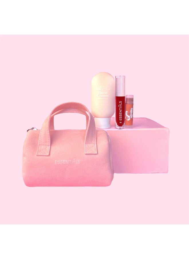 Mini Pink Bag+Makeup Essentials