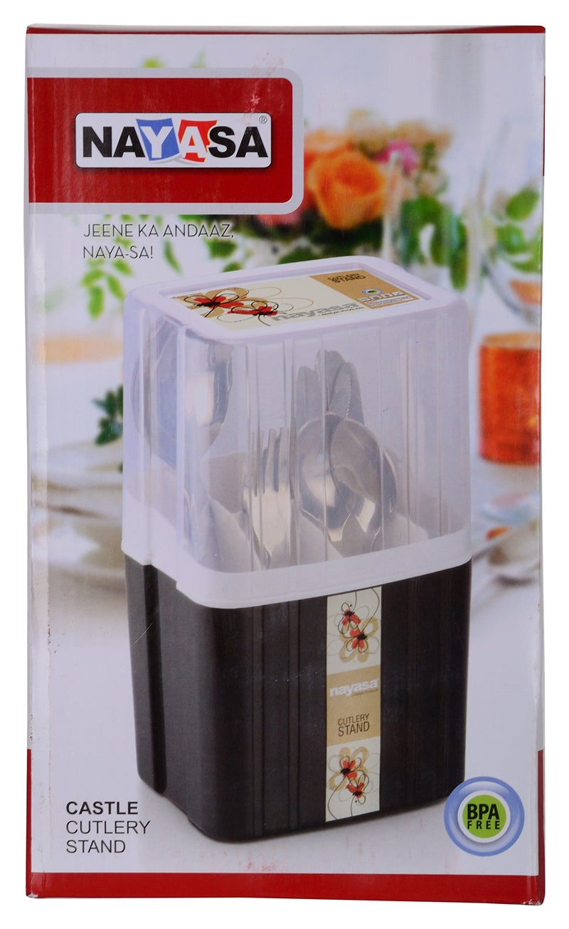Nayasa Plastic Cutlery Stand | 1 Pieces | Spoon Fork Chopstick Storage Holder Box | Tableware Shelf Organazation Rack | Cutlery Drain Rack Organizer | Case for Kitchen | Storage stand | Black - Image 5