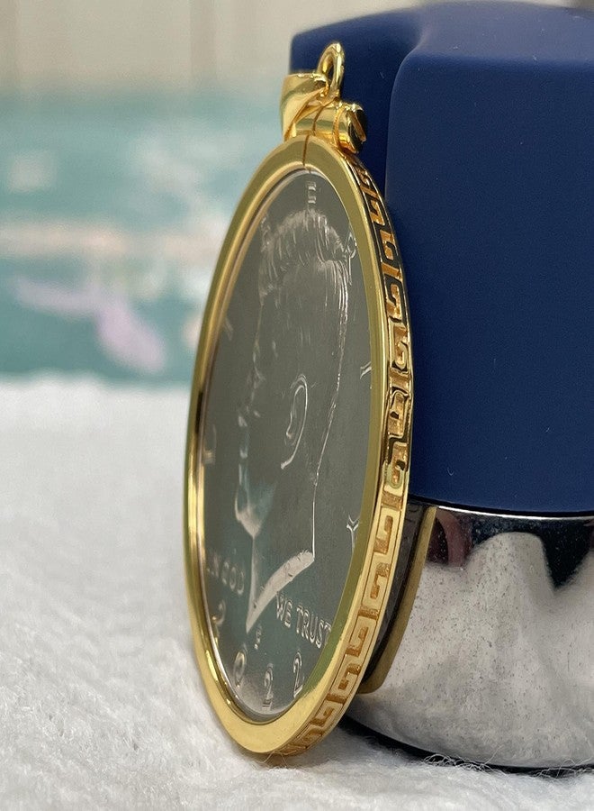 Geruibi 24-Karat Gold wrapped in Silver 50 Cent Border Screw Top 30 mm Coin Border，Coin NOT Included - Image 3