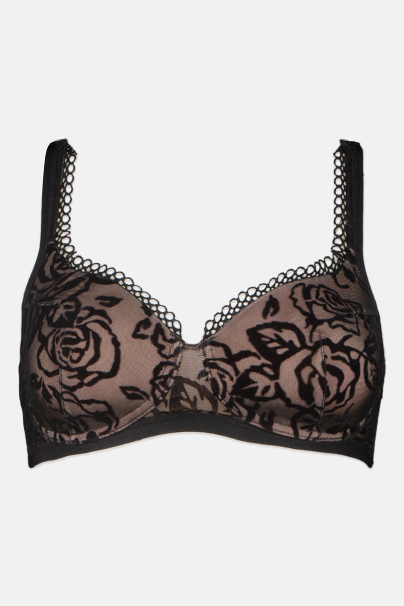 TRIUMPH Women Mesh Padded Non Wire Bra, Black - Image 1