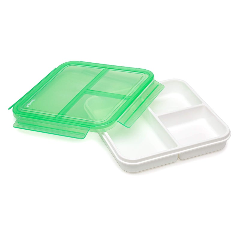 Goodful Reusable Lunch Container with 3 Compartments BPAFree LeakProof Lid Easy to Open and Close Microwave Safe Dishwasher Safe