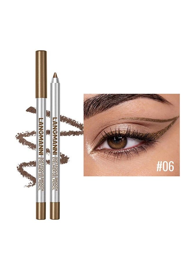 LANGMANNI Waterproof Gel Eyeliner Pencil Smudge‑Proof Long Lasting Matte Shimmer Eye Liner Pen Easy To Draw Eyes Makeup Cosmetic,1.8g‑#06 - Image 1