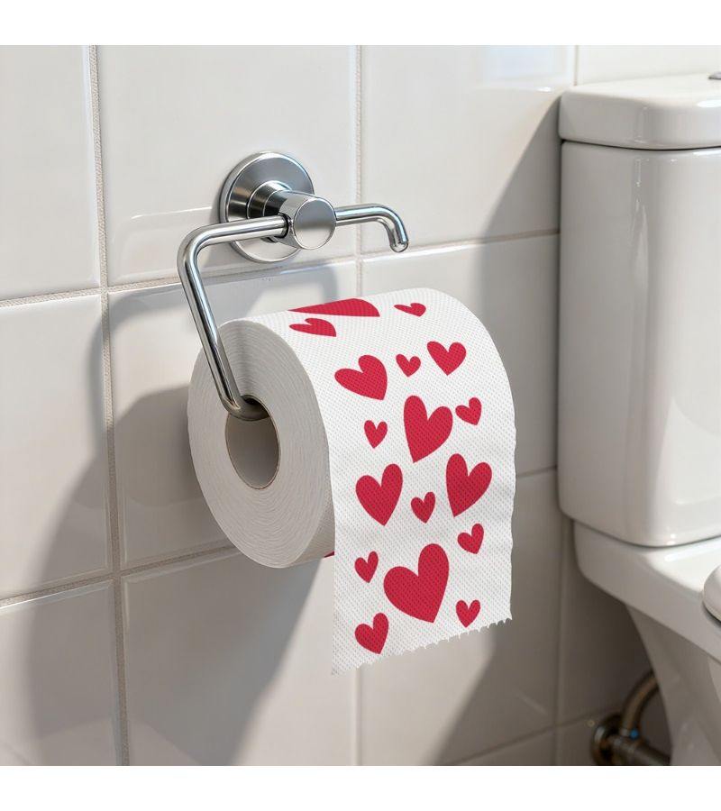 2 Pcs LOVE U Roll Paper Valentine Toilet Paper Romantic Heart Design Soft 2 Ply Tissue For Bathroom Decor Humorous Couples Gift - Image 4