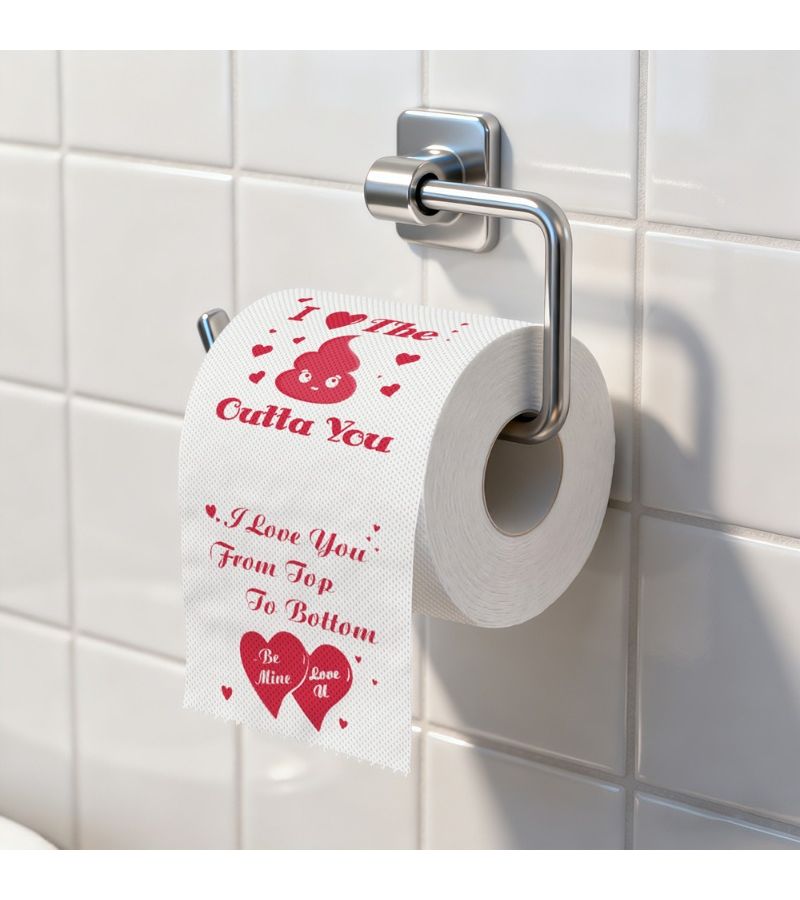 2 Pcs LOVE U Roll Paper Valentine Toilet Paper Romantic Heart Design Soft 2 Ply Tissue For Bathroom Decor Humorous Couples Gift - Image 5