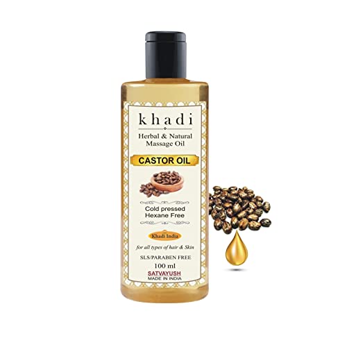 Satvayush Khadi Castor Oil Cold pressed Herbal Oil - For Skin & Hair 100 ml (Pack of 1) - Image 1