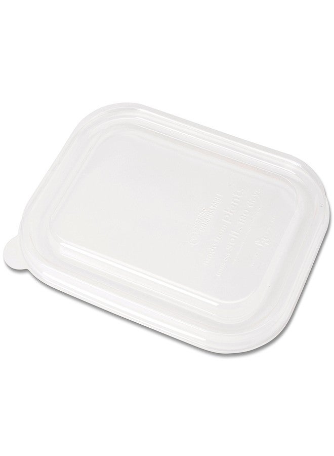 World Centric PLA Lids for Fiber Containers, 8.8 x 6.9 x 0.8, Clear, Plastic, 400/Carton - Image 1