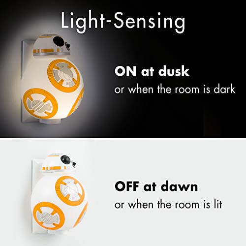 STAR WARS BB-8 LED Night Light, Color Changing, Collector's Edition, Dusk-to-Dawn Sensor, Plug-in, Disney, Galaxy, Ideal for Bedroom, Bathroom, Nursery, Hallway, 43429 - Image 3