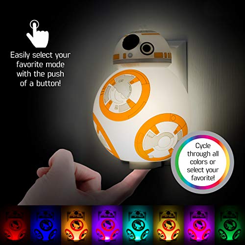 STAR WARS BB-8 LED Night Light, Color Changing, Collector's Edition, Dusk-to-Dawn Sensor, Plug-in, Disney, Galaxy, Ideal for Bedroom, Bathroom, Nursery, Hallway, 43429 - Image 2