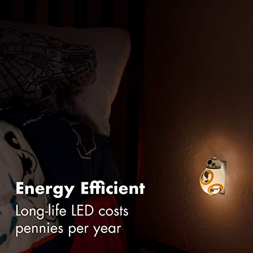 STAR WARS BB-8 LED Night Light, Color Changing, Collector's Edition, Dusk-to-Dawn Sensor, Plug-in, Disney, Galaxy, Ideal for Bedroom, Bathroom, Nursery, Hallway, 43429 - Image 4