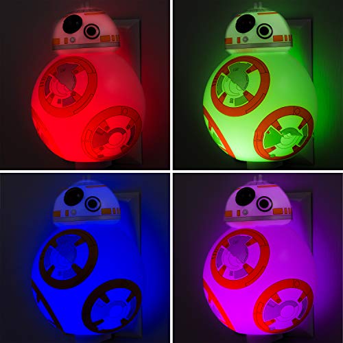 STAR WARS BB-8 LED Night Light, Color Changing, Collector's Edition, Dusk-to-Dawn Sensor, Plug-in, Disney, Galaxy, Ideal for Bedroom, Bathroom, Nursery, Hallway, 43429 - Image 5
