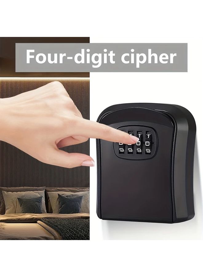 Black Mini Key Box with 4 Digit Code Durable Anti Theft Security Lock for Home Office or Travel - Image 2
