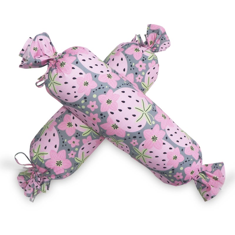 Kradyl Kroft Set of 2 Toddler Side Pillows | 100% Cotton Removable Covers | Leg and Playtime Pillows for Kids Above 12 Months (Very Berry) - Image 1