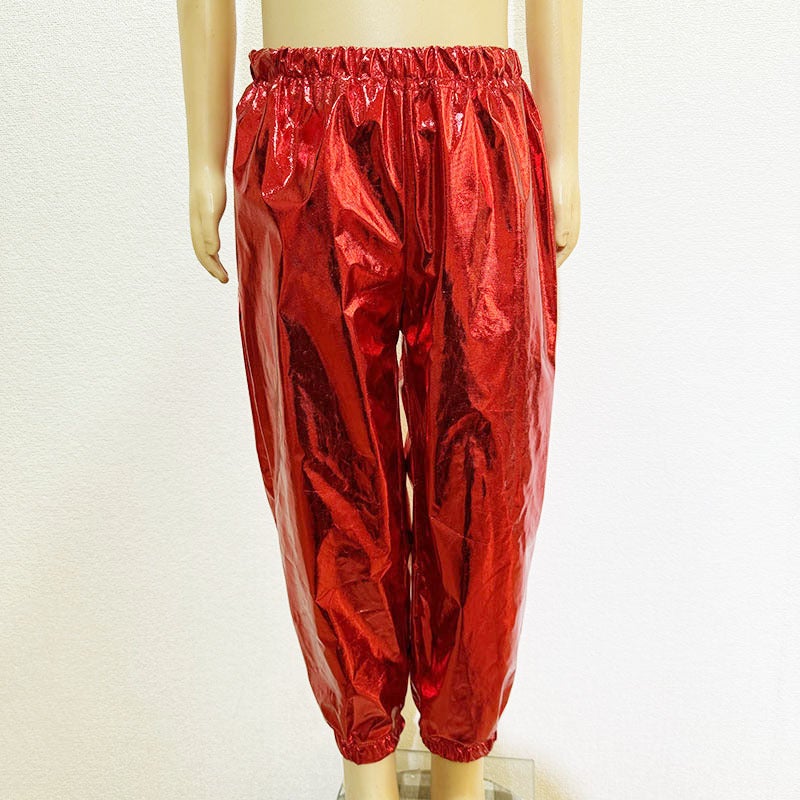 Supply Gilding Glossy Straight Trousers Children Adult Men'S And Women'S Performance Clothes Stretch Dancing Closed Pants - Image 5