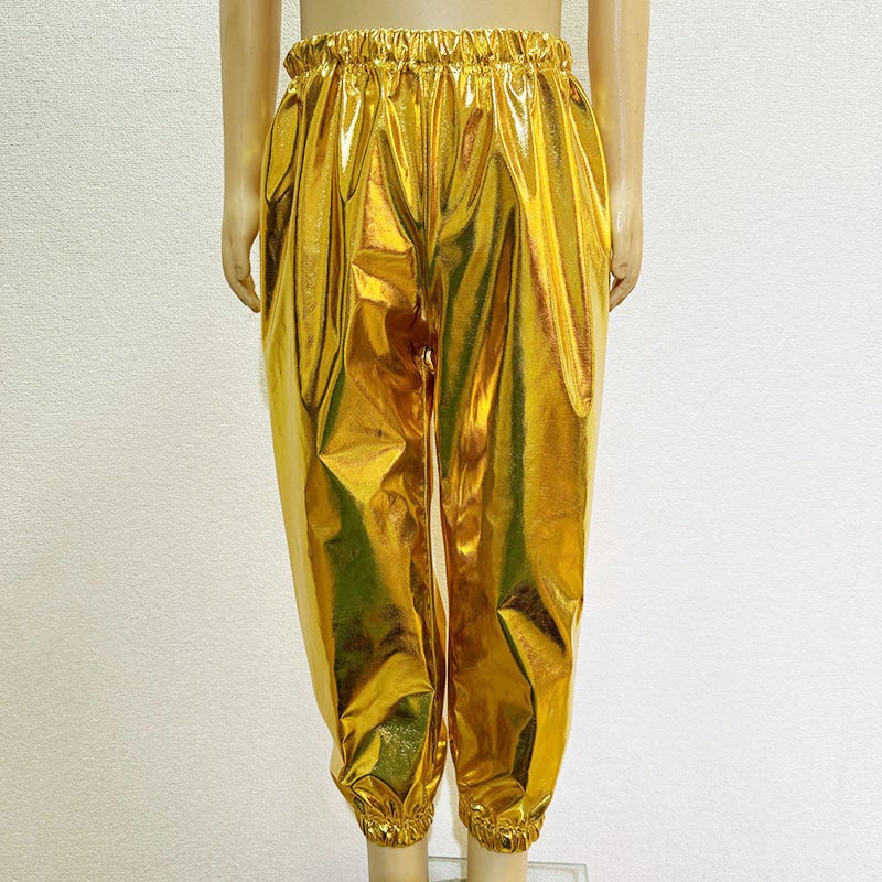 Supply Gilding Glossy Straight Trousers Children Adult Men'S And Women'S Performance Clothes Stretch Dancing Closed Pants - Image 1
