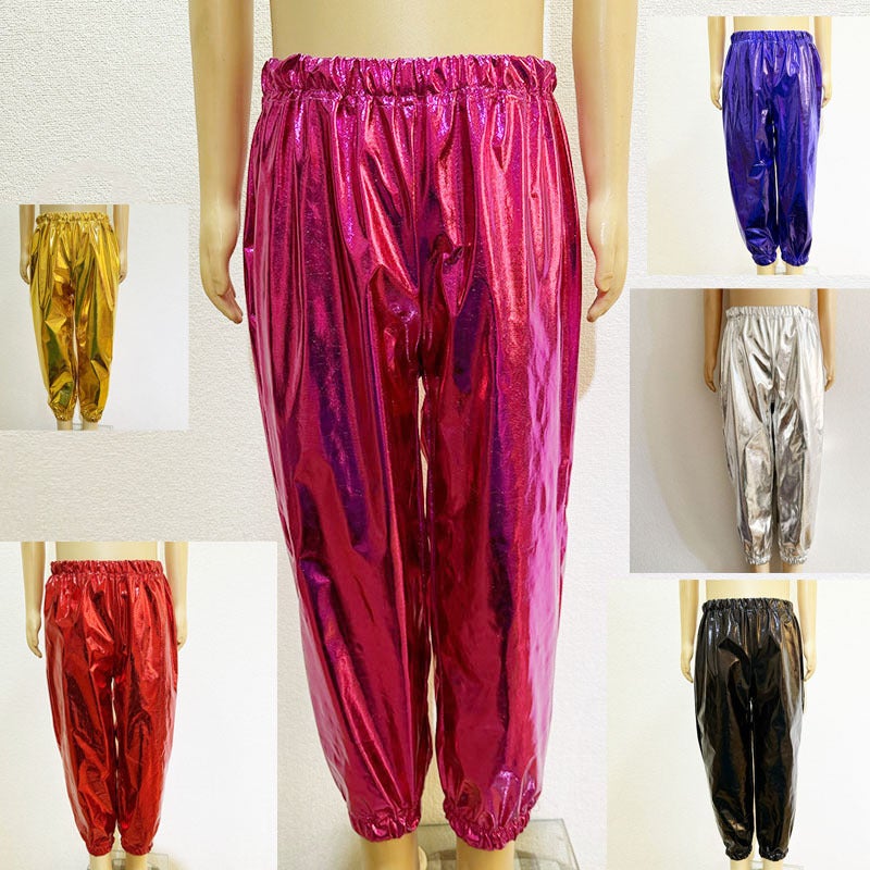 Supply Gilding Glossy Straight Trousers Children Adult Men'S And Women'S Performance Clothes Stretch Dancing Closed Pants - Image 2