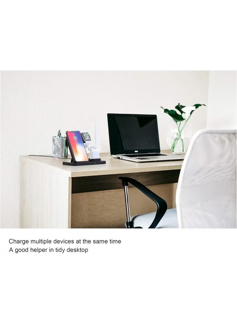 REBENUO Wireless Charger, 4 in 1 Fast Wireless Charging Station phon Watch, Pencil Charging Dock - Image 2