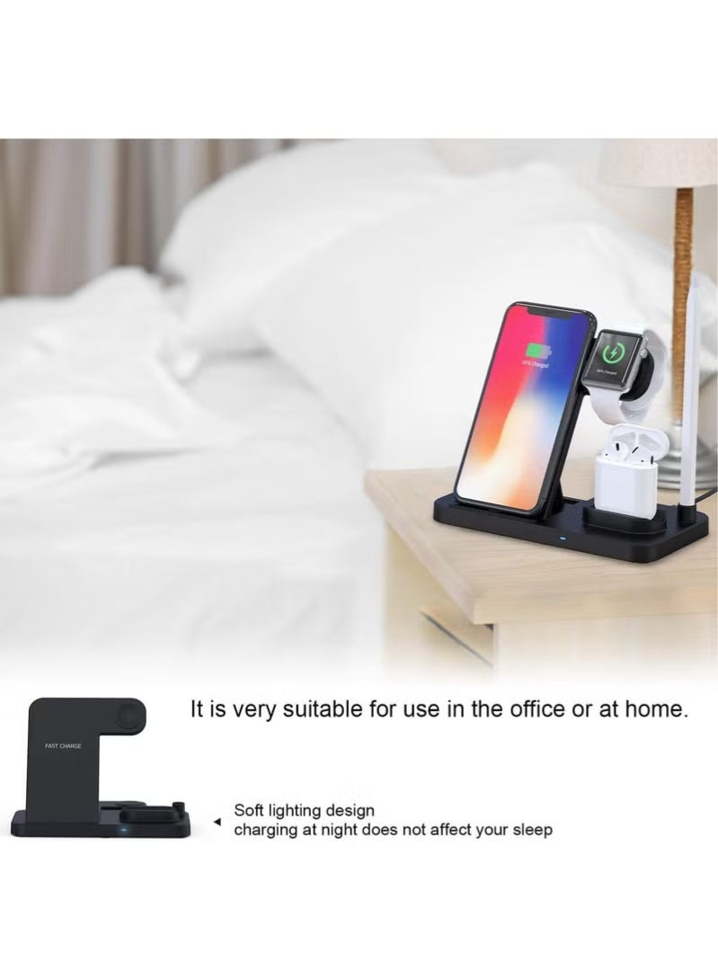 REBENUO Wireless Charger, 4 in 1 Fast Wireless Charging Station phon Watch, Pencil Charging Dock - Image 4