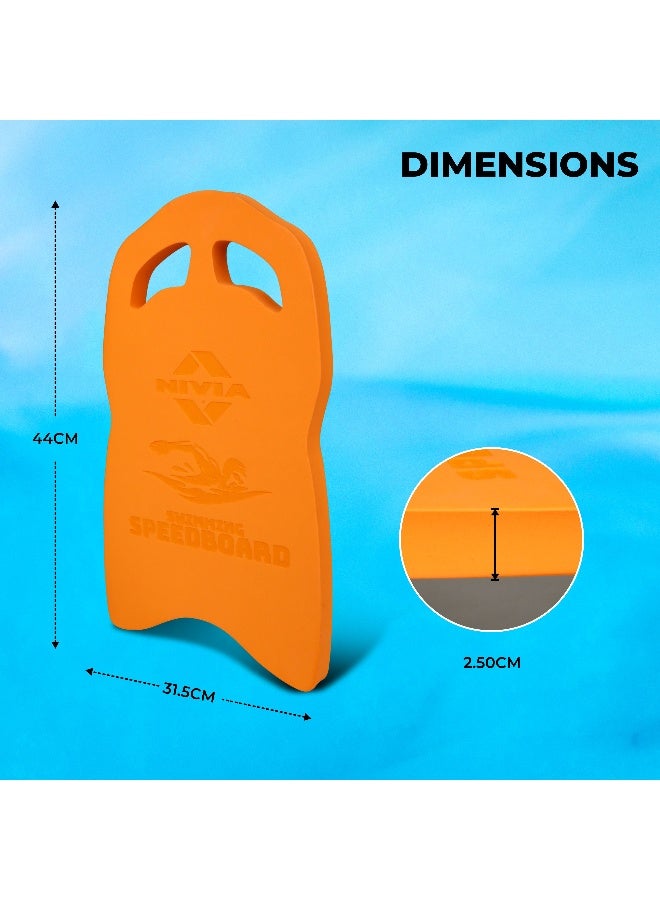 Nivia Speedboard For Swimming, Sports Swimming Floats For Adults-Kids, Kickboard For Beginners Training, Float Pad With All Holding Angles (Orange) - Image 5