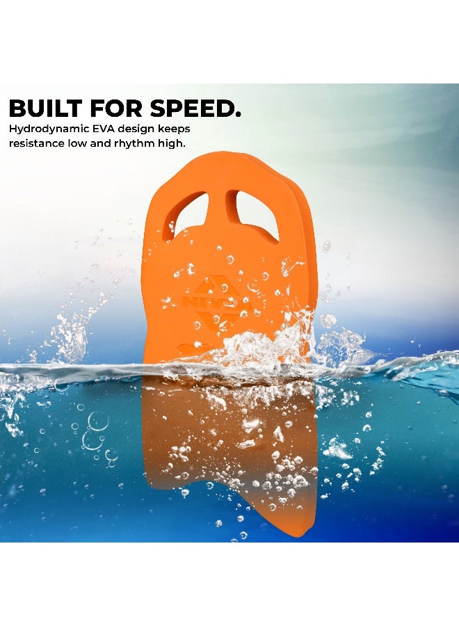 Nivia Speedboard For Swimming, Sports Swimming Floats For Adults-Kids, Kickboard For Beginners Training, Float Pad With All Holding Angles (Orange) - Image 1