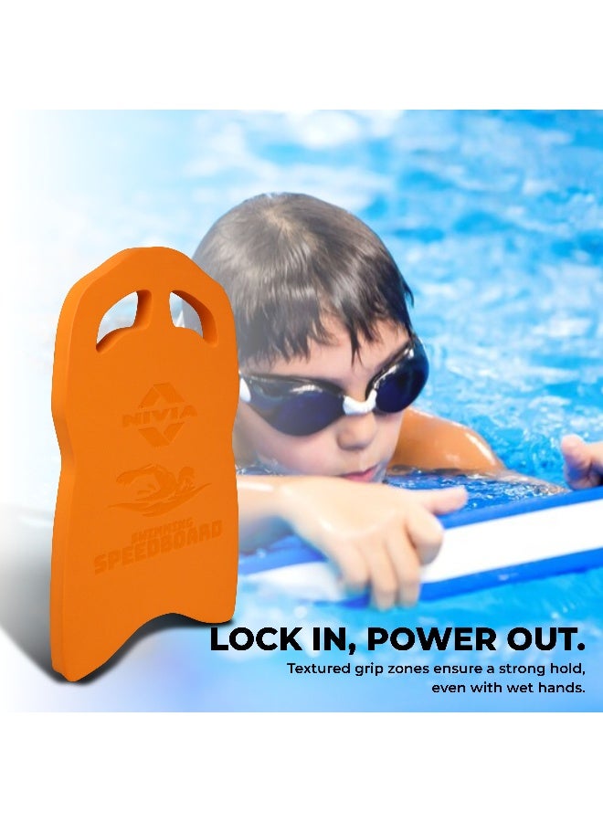 Nivia Speedboard For Swimming, Sports Swimming Floats For Adults-Kids, Kickboard For Beginners Training, Float Pad With All Holding Angles (Orange) - Image 3