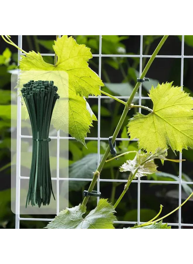 100 Pack Green Self Locking Zip Ties Durable Cable Ties For Gardening Fencing Christmas Tree Farming Grid And Wall Decoration No Battery Required - Image 2