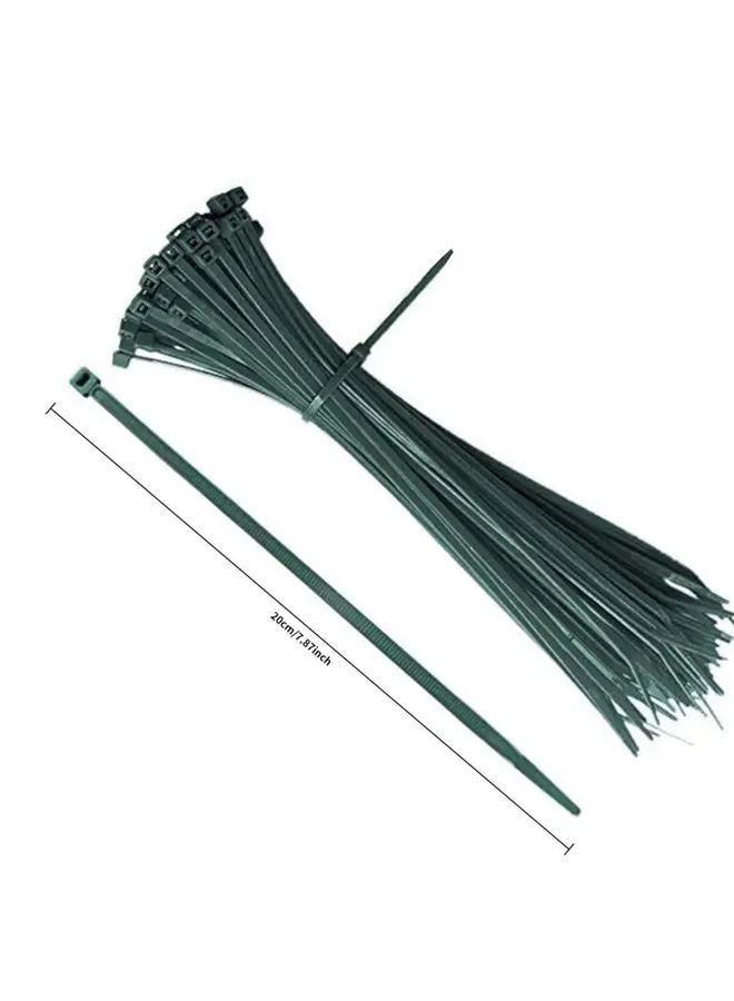 100 Pack Green Self Locking Zip Ties Durable Cable Ties For Gardening Fencing Christmas Tree Farming Grid And Wall Decoration No Battery Required - Image 5