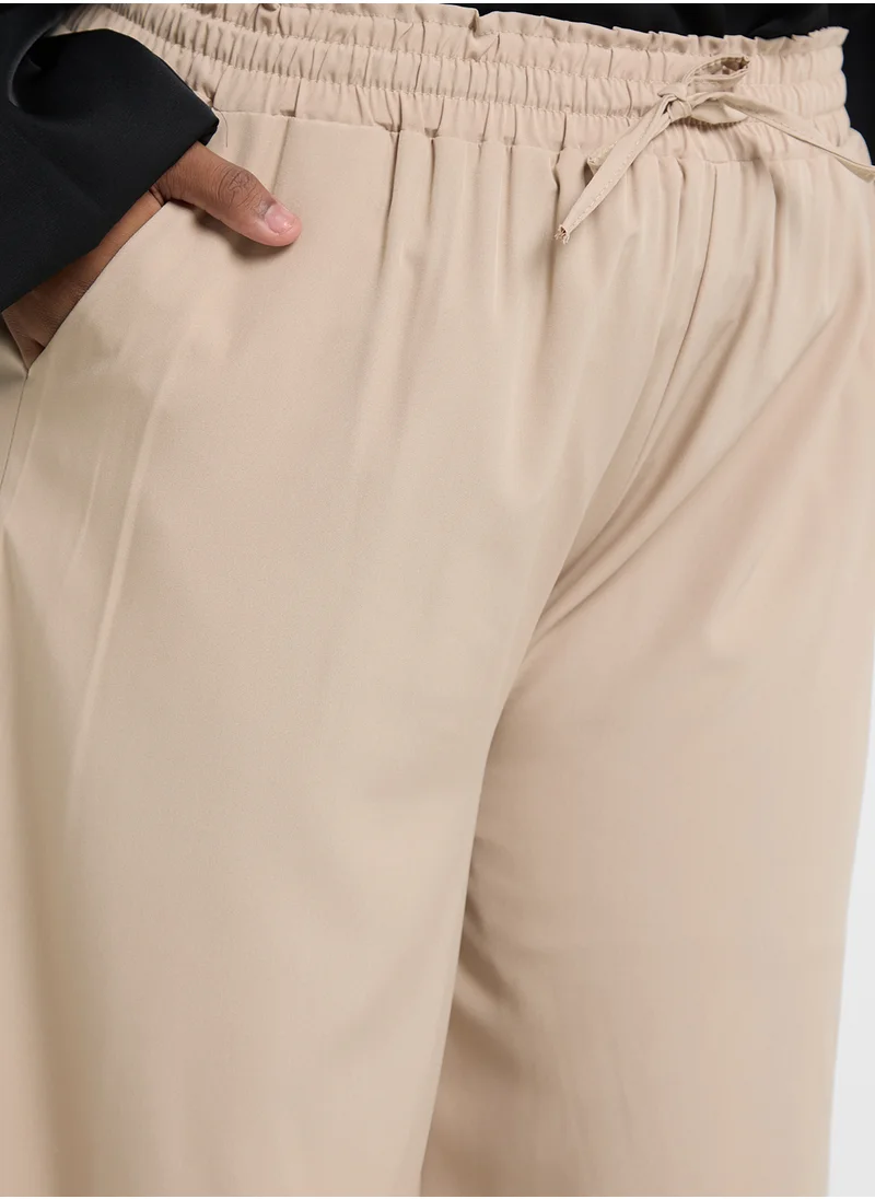 جينجر بلس Elasticised Waist Wide Leg Pants