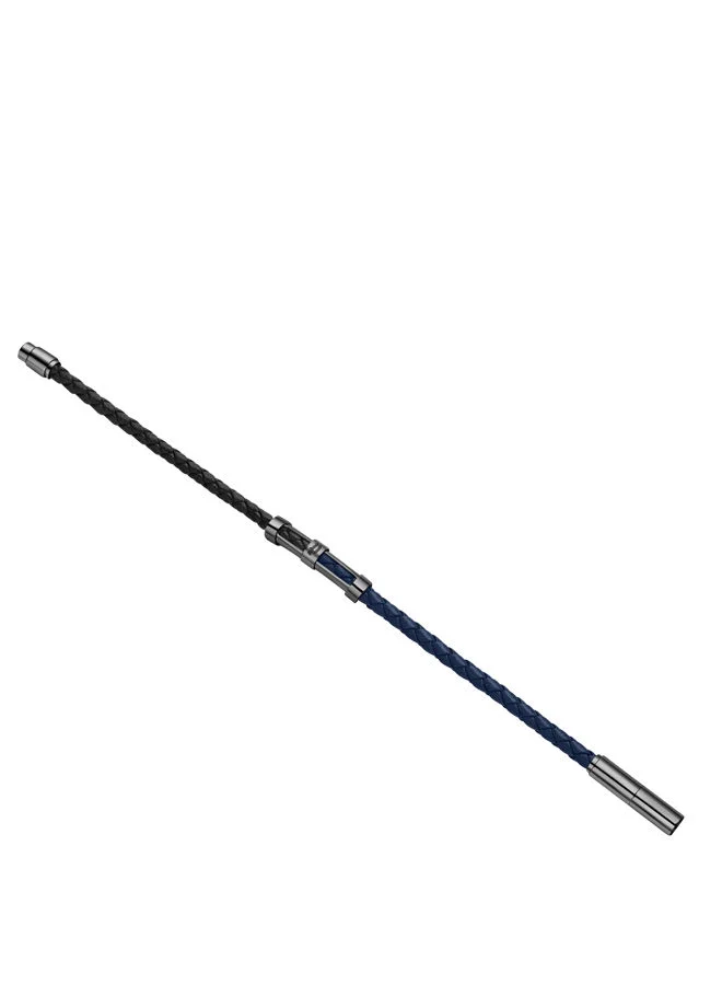 POLICE Kingpins Bracelet for Men Grey with Black and Blue LeatherPEAGB0005437