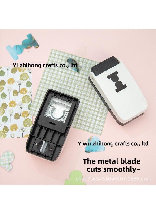 Generic - Self-made Index Label Punching Machine Diy Hand Account Separator Page Punch Creative Children's Hand Embossing Machine-Color:Index Labeling Machine: Full Circle Label - Image 1