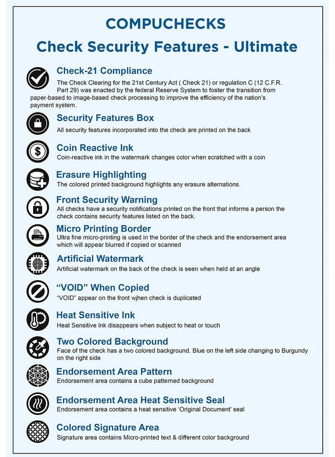 Compuchecks 50 High Security Blank Check Stock Paper Checks On Top Print Easy And Secure From Your Computer Our Business Check Paper Weight 70 (Purple Mazed) - Image 4