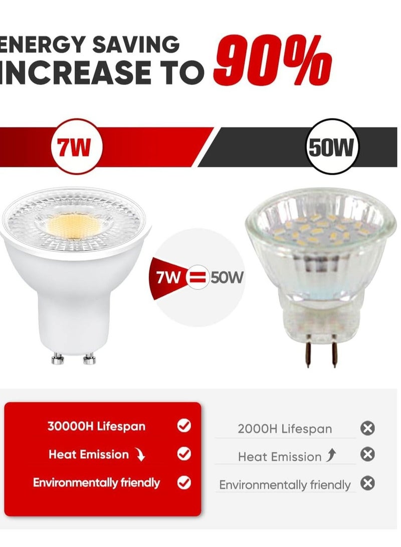 GU10 LED Bulbs10 Packs Warm White Non Dimmable Energy Saving Spotlight Bulbs Halogen LED Light Bulbs Equivalent 38° Beam Angle - Image 2