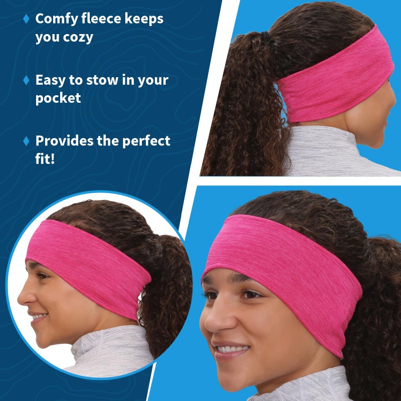 TrailHeads Running Headband â€“ Moisture-Wicking Ear Warmer for Active Lifestyles, Heather Pink Sports Headband â€“ Helmet-Friendly Workout Gear for Men & Women - Image 5