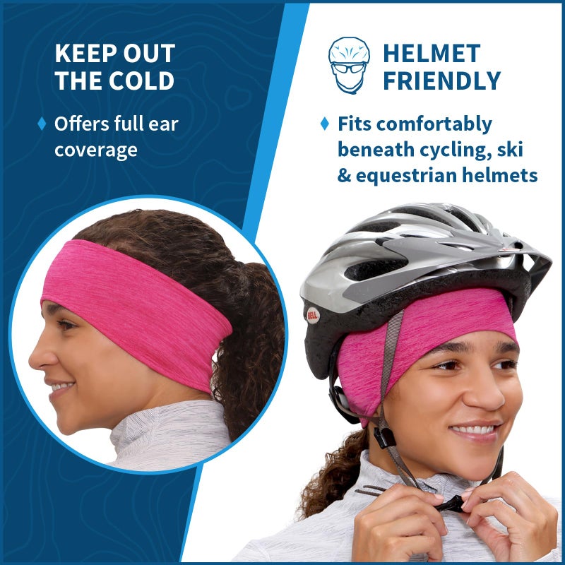 TrailHeads Running Headband â€“ Moisture-Wicking Ear Warmer for Active Lifestyles, Heather Pink Sports Headband â€“ Helmet-Friendly Workout Gear for Men & Women - Image 2