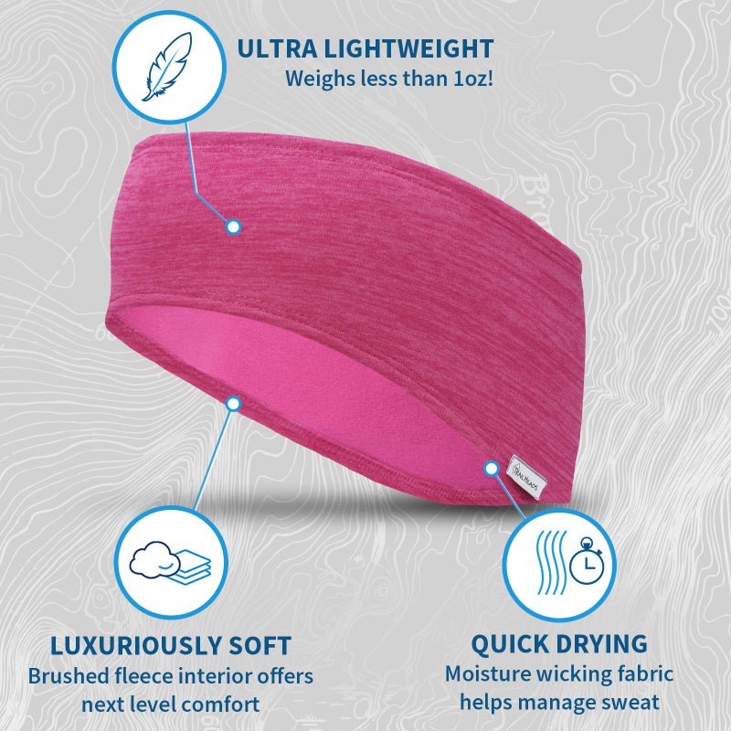 TrailHeads Running Headband â€“ Moisture-Wicking Ear Warmer for Active Lifestyles, Heather Pink Sports Headband â€“ Helmet-Friendly Workout Gear for Men & Women - Image 4