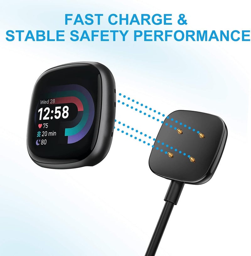 CAVN Charger Compatible with Fitbit Versa 3/4 and Sense/Sense 2 - Replacement USB Charging Cable Dock for Smartwatch - Image 2