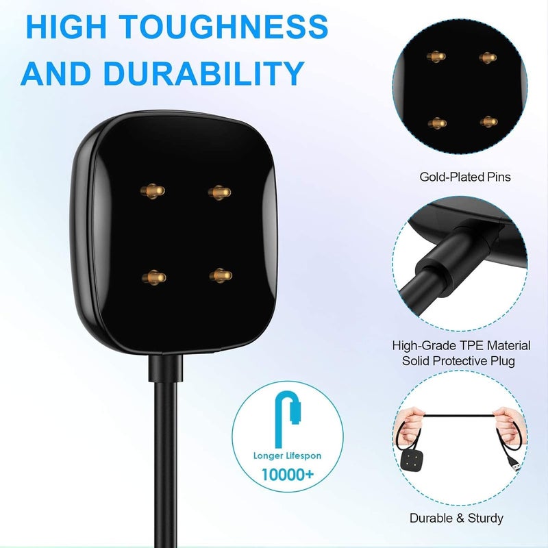 CAVN Charger Compatible with Fitbit Versa 3/4 and Sense/Sense 2 - Replacement USB Charging Cable Dock for Smartwatch - Image 4