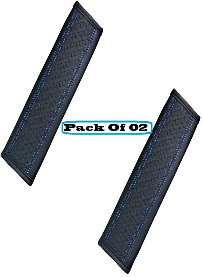 BAGILO Car Seat Belt Shoulder Pad Cover Car Safety Belt Pad (Black Blue Line) - Image 3