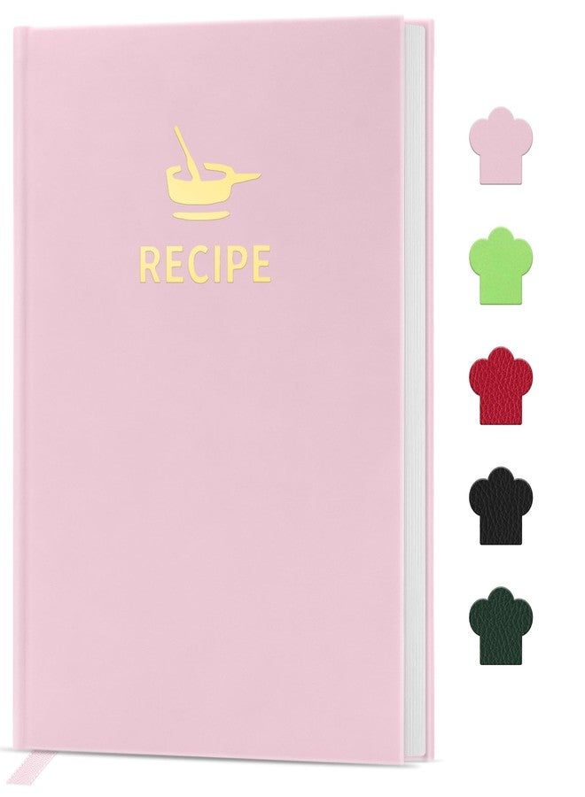 BLESWIN Blank Recipe Book to Write in Your Own Recipes, Stylish Hardcover Recipe Notebook, 7" x 9.6" Recipe Journal for Cooking Lovers, Perfect DIY Cookbook to Organize Your Recipes, Pink - Image 1