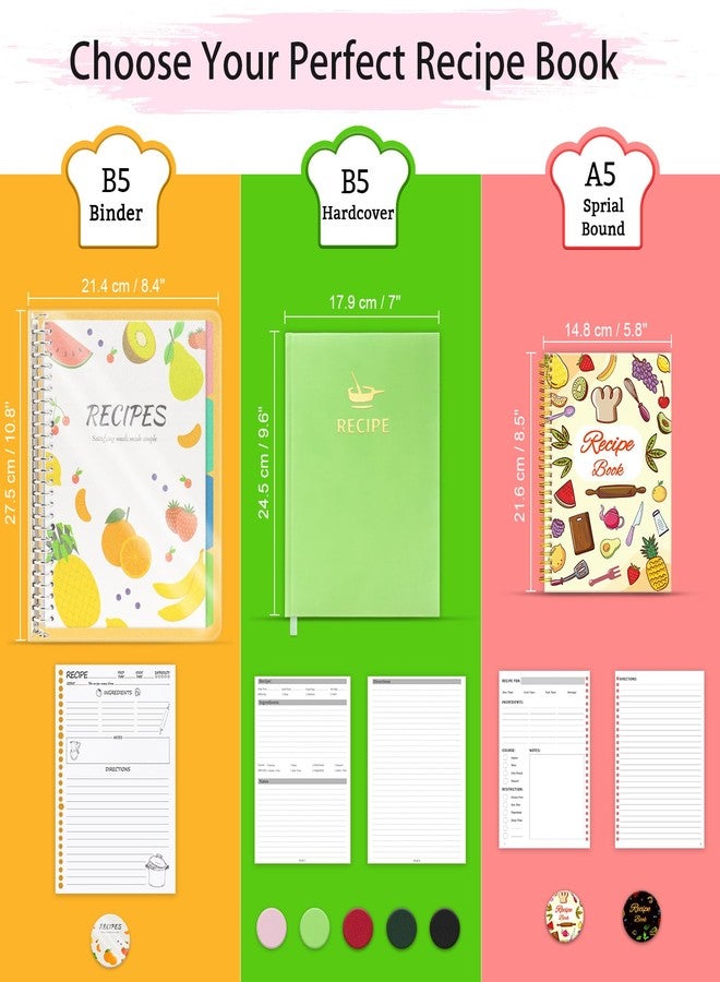 BLESWIN Blank Recipe Book to Write in Your Own Recipes, Stylish Hardcover Recipe Notebook, 7" x 9.6" Recipe Journal for Cooking Lovers, Perfect DIY Cookbook to Organize Your Recipes, Pink - Image 5