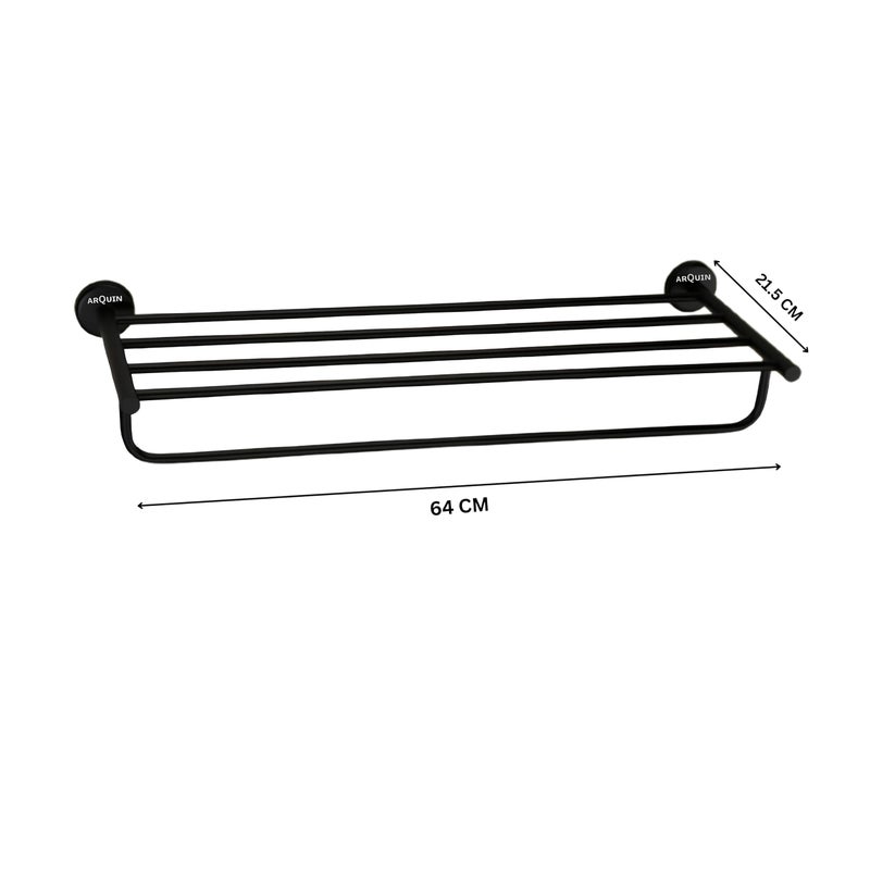 ARQUIN ARQUIN VITA 304 Grade Stainless Steel Towel Rack/Towel Rack/Bathroom Accessories (Black Matt, Pack of 2)  - Image 4