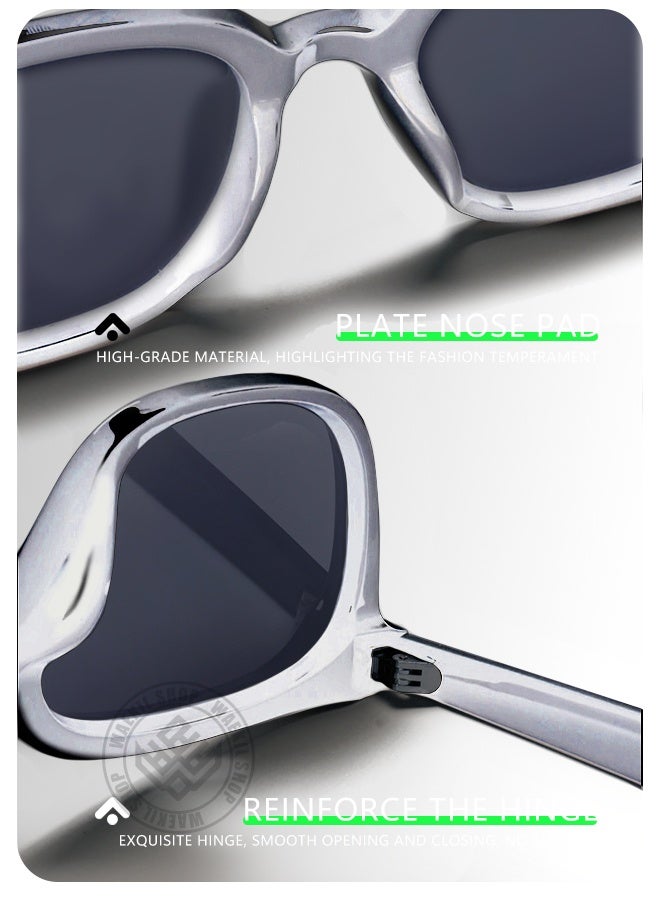 بازار نظارات شمسية مستقطبة للرجال والنساء - نظارات شمسية كلاسيكية مضادة للتوهج UV400، حماية كاملة من الأشعة فوق البنفسجية للقيادة وصيد الأسماك والسفر (رمادي) - Image 5