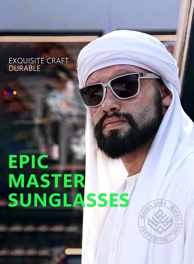 بازار نظارات شمسية مستقطبة للرجال والنساء - نظارات شمسية كلاسيكية مضادة للتوهج UV400، حماية كاملة من الأشعة فوق البنفسجية للقيادة وصيد الأسماك والسفر (رمادي) - Image 3