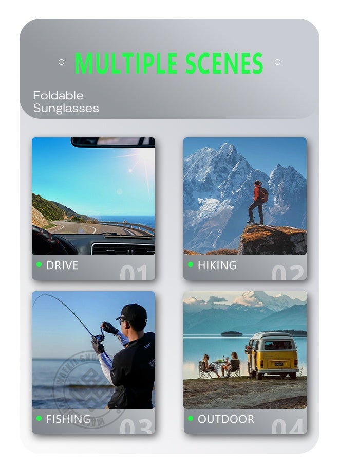 بازار نظارات شمسية مستقطبة للرجال والنساء - نظارات شمسية كلاسيكية مضادة للتوهج UV400، حماية كاملة من الأشعة فوق البنفسجية للقيادة وصيد الأسماك والسفر (رمادي) - Image 2